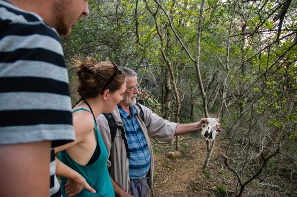 Alec shows us the skull of a nyala