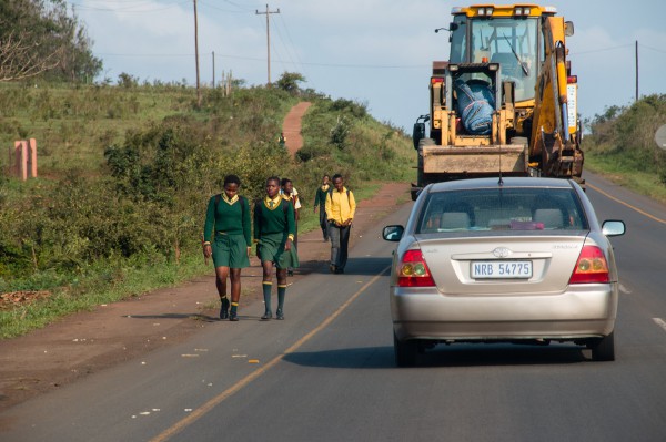 Learners on their way home from school