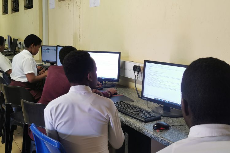 Students learning HTML